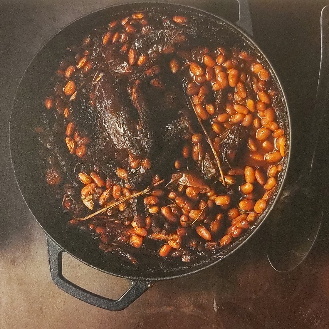 Pork belly and baked beans