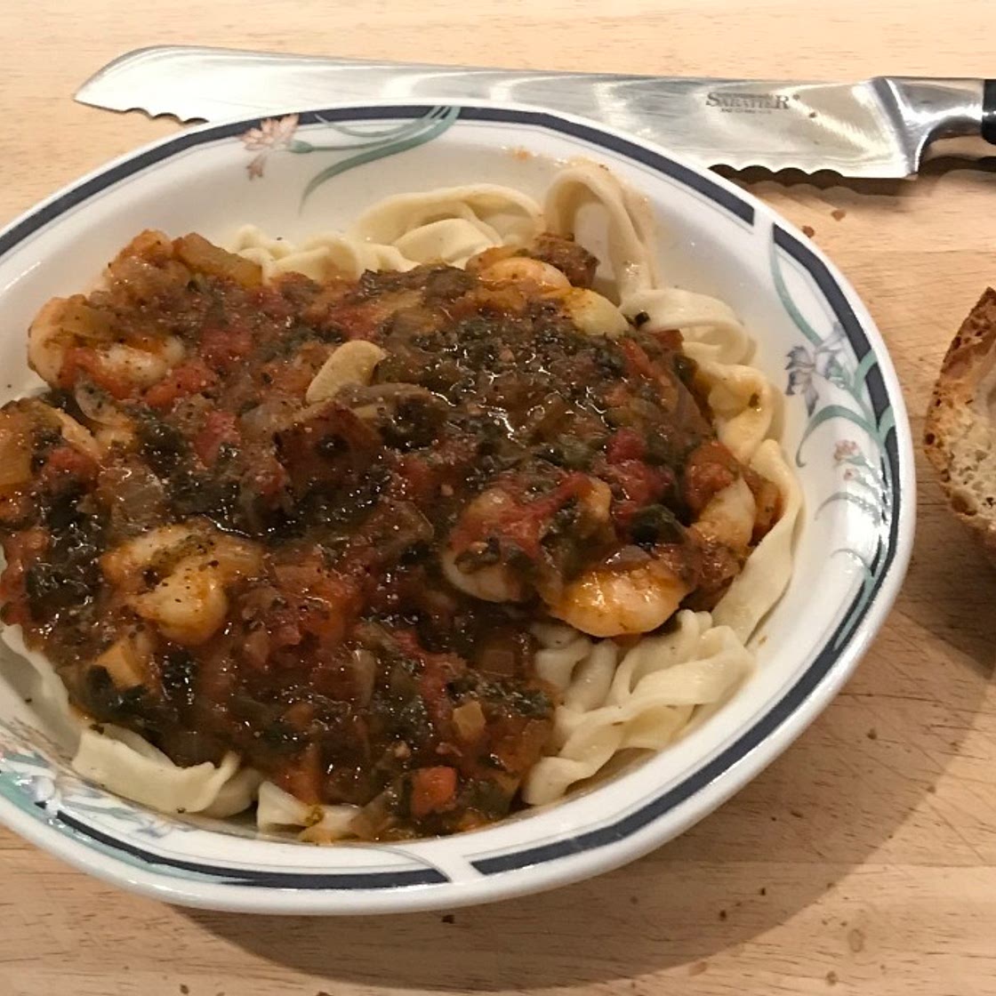 Plum Tomato and King Prawn Tagliatelle