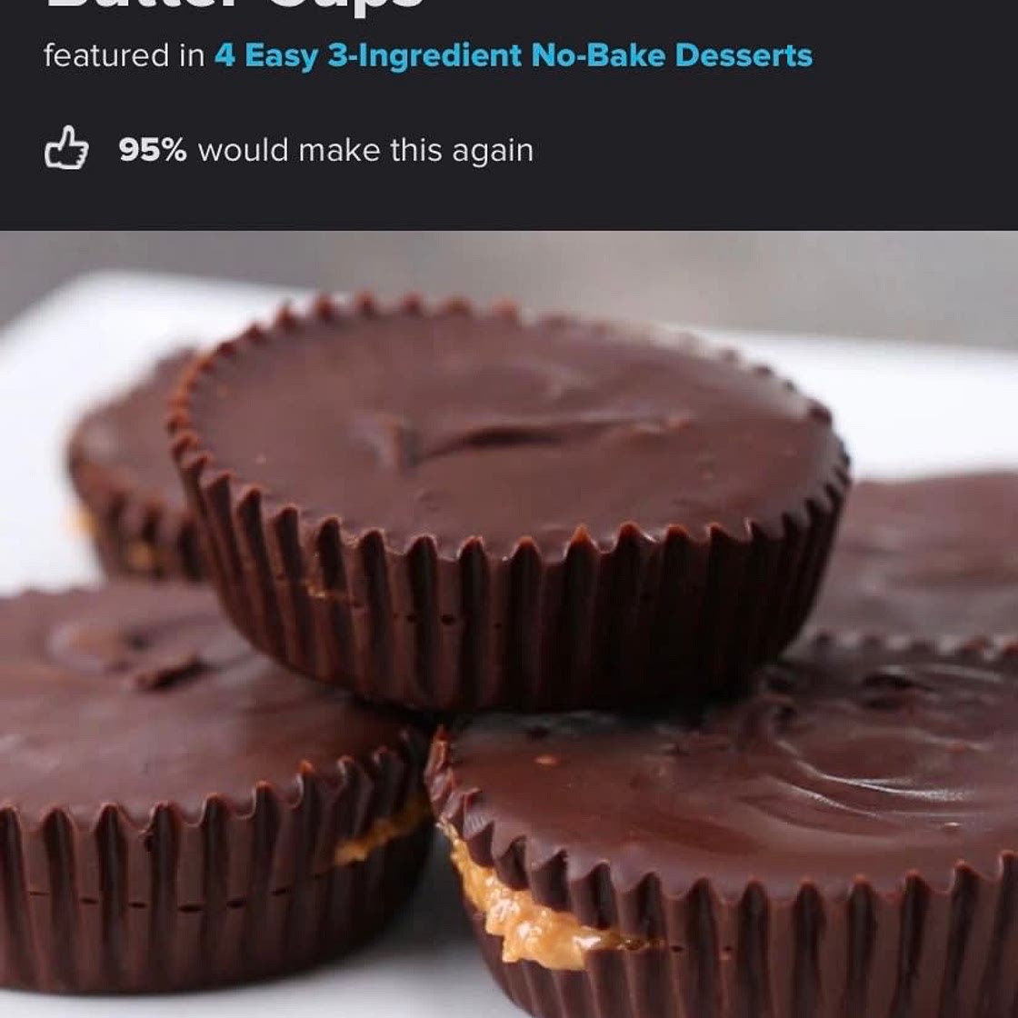 3 ingredient- Peanut butter cups