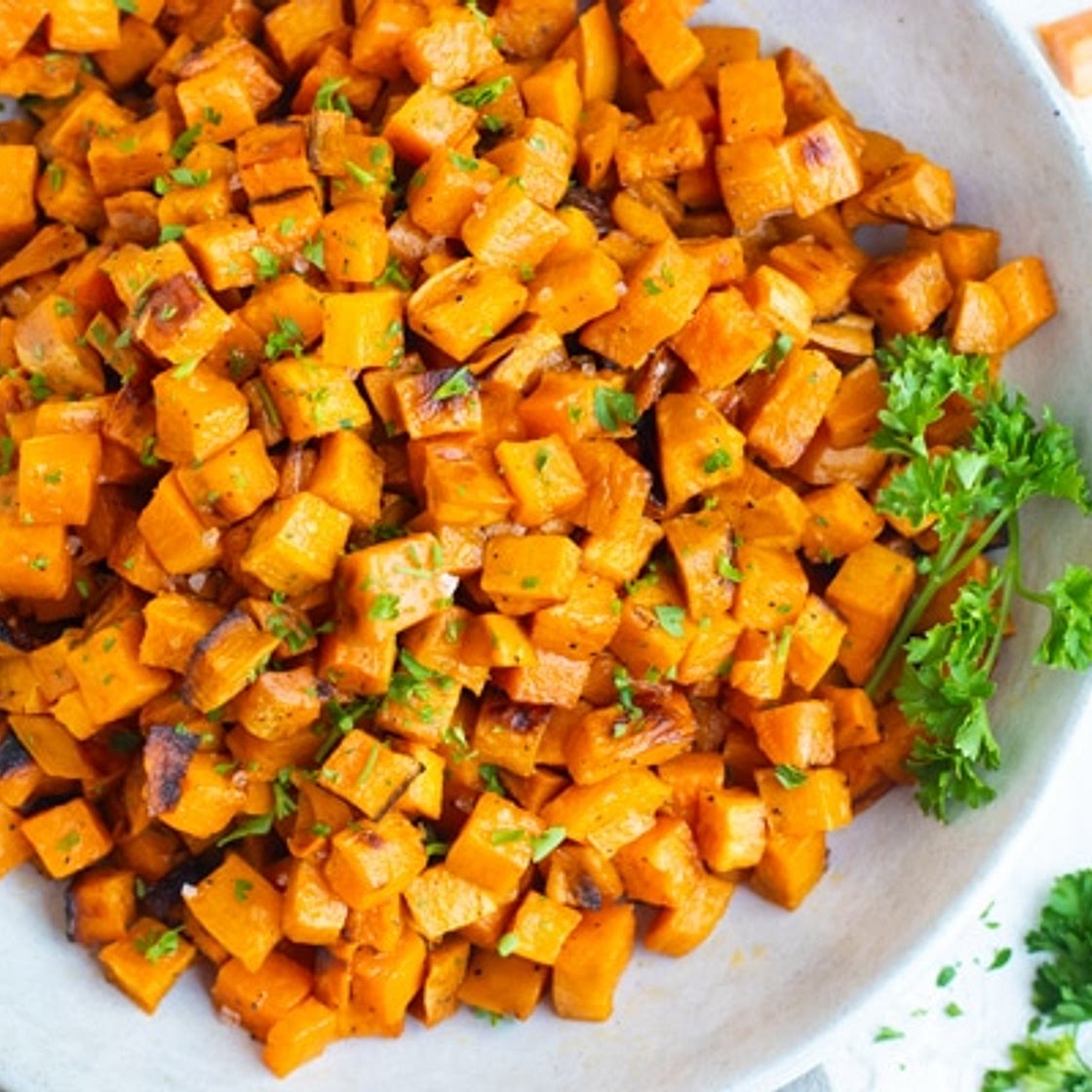 Roasted Sweet Potato Cubes