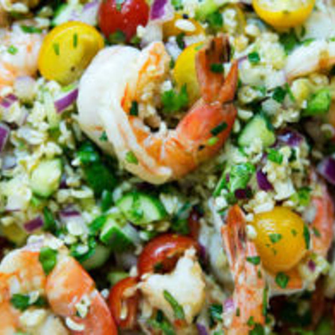 Orange-Lime Tabbouleh with Grilled Shrimp
