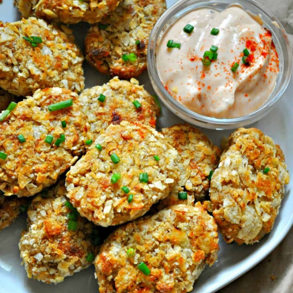 Vegan Potato Chip Crusted Chicken Nuggets with Fry Sauce - Rabbit and Wolves