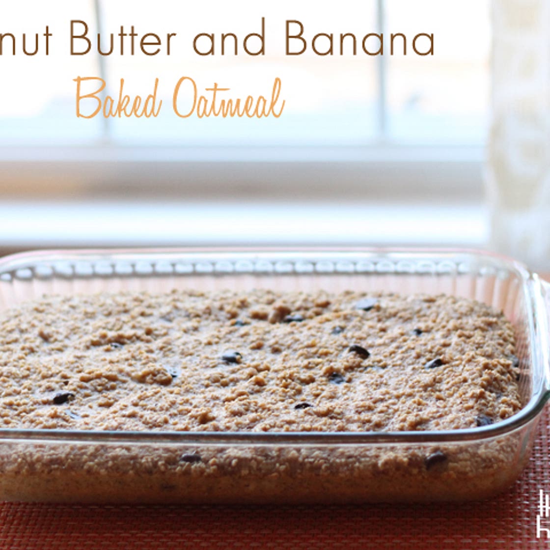 Peanut Butter and Banana Baked Oatmeal {Freezer Meal}