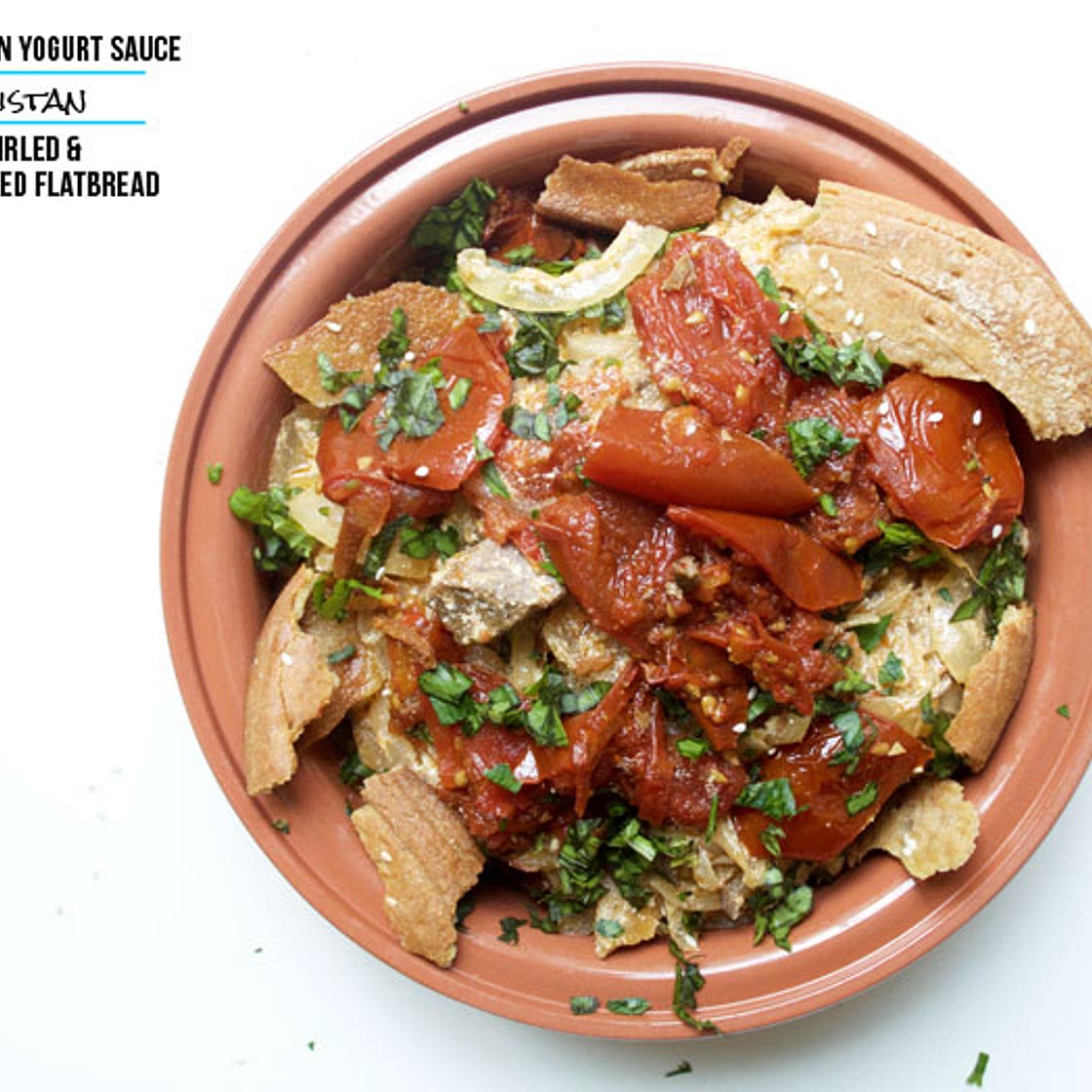 Qurutob: Tajik Braised Lamb with Yogurt Sauce and Flatbread