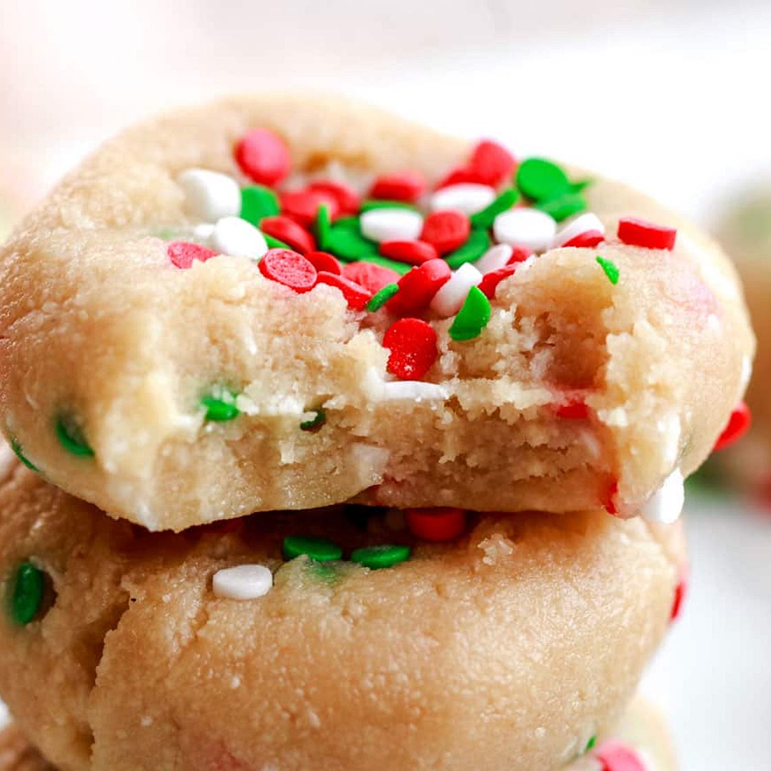 5-Minute No Bake Christmas Sprinkle Cookies
