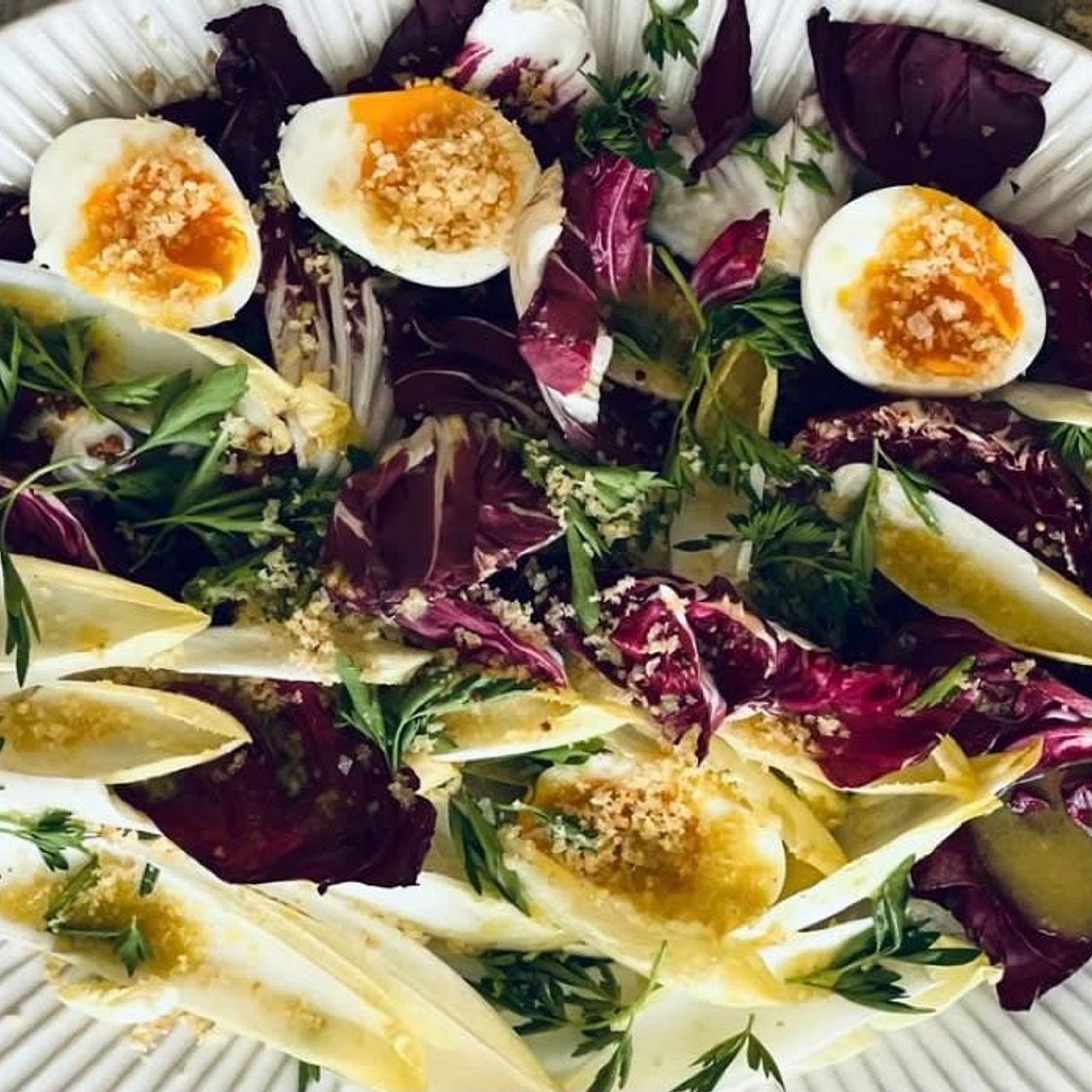 Radicchio and Endive Salad with Crispy Jammy Egg