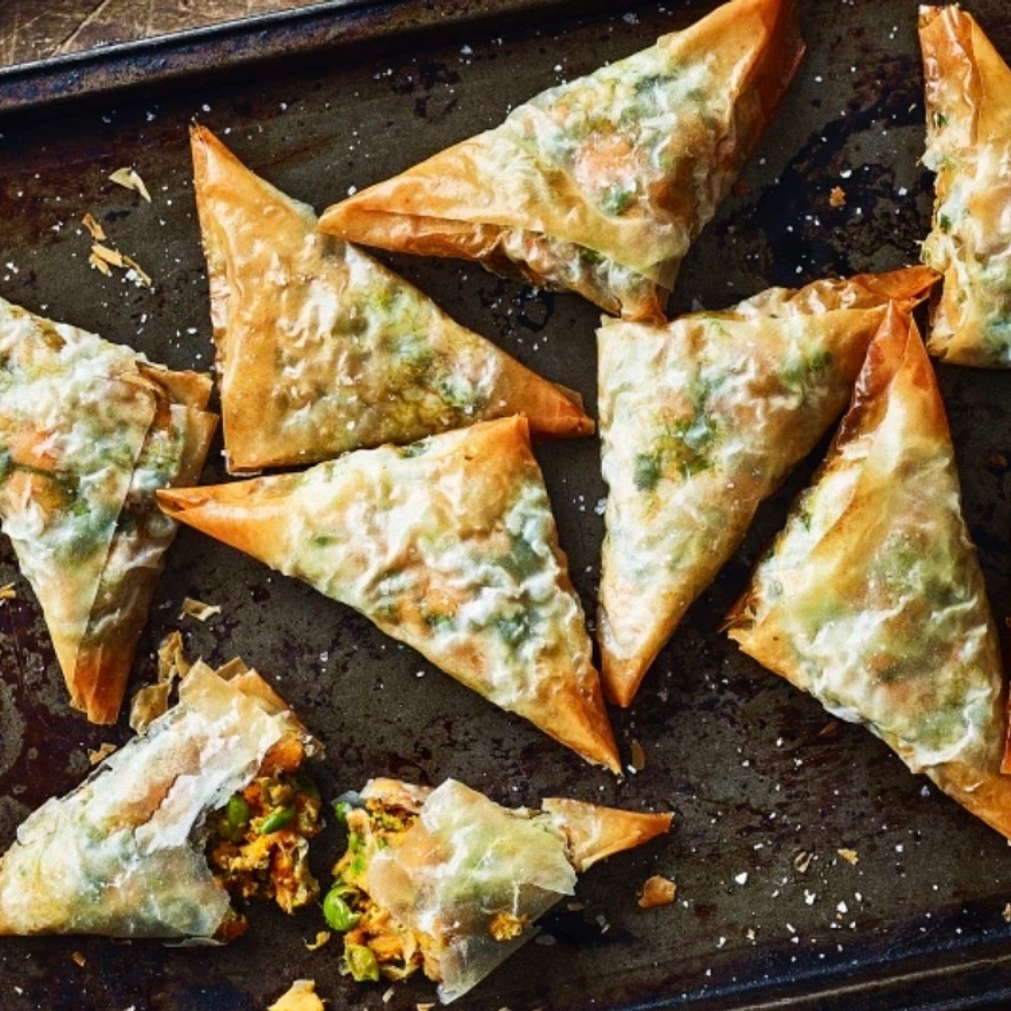 Sweet Potato and Pea Samosas 