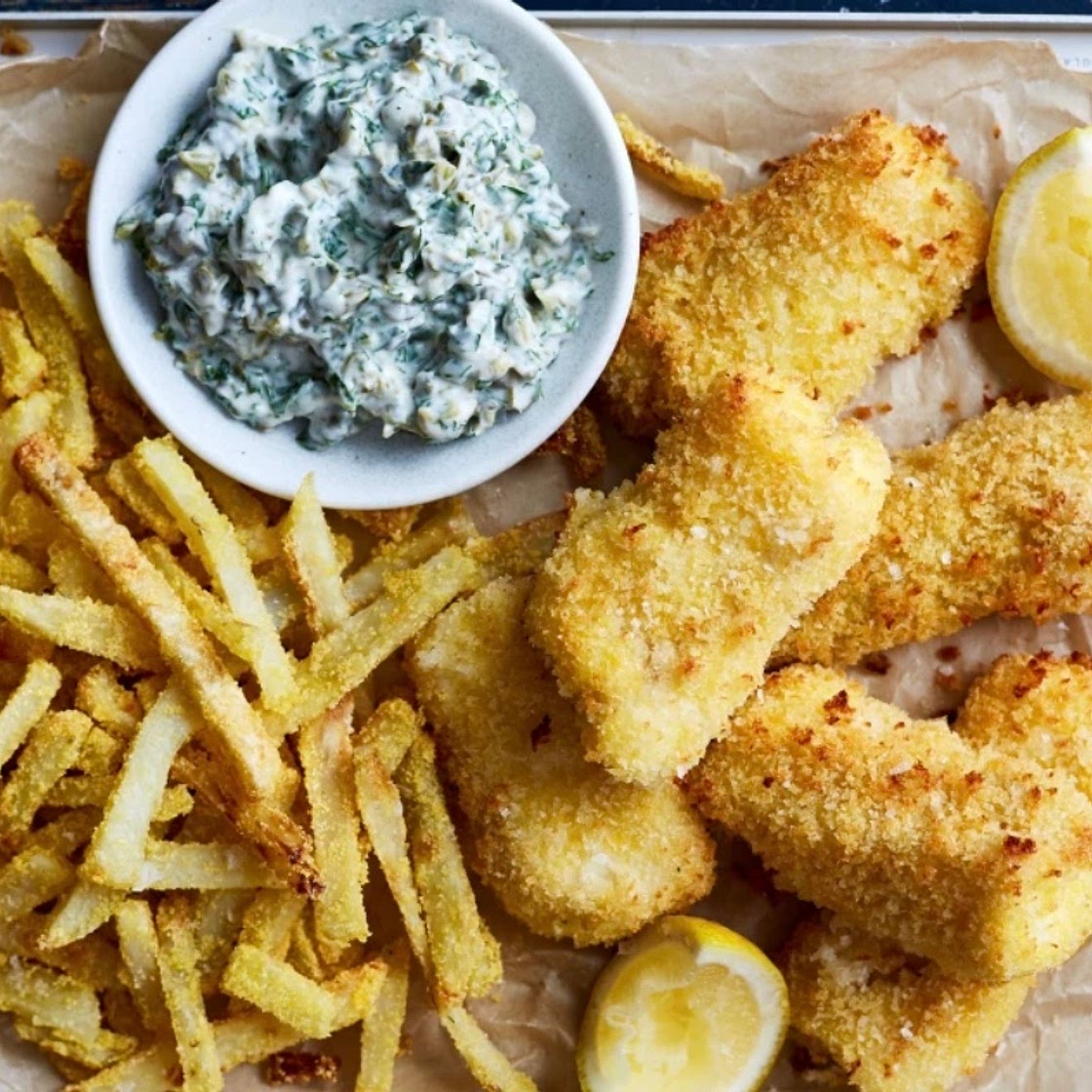 Fish Goujons and Chips with Tartare Sauce 