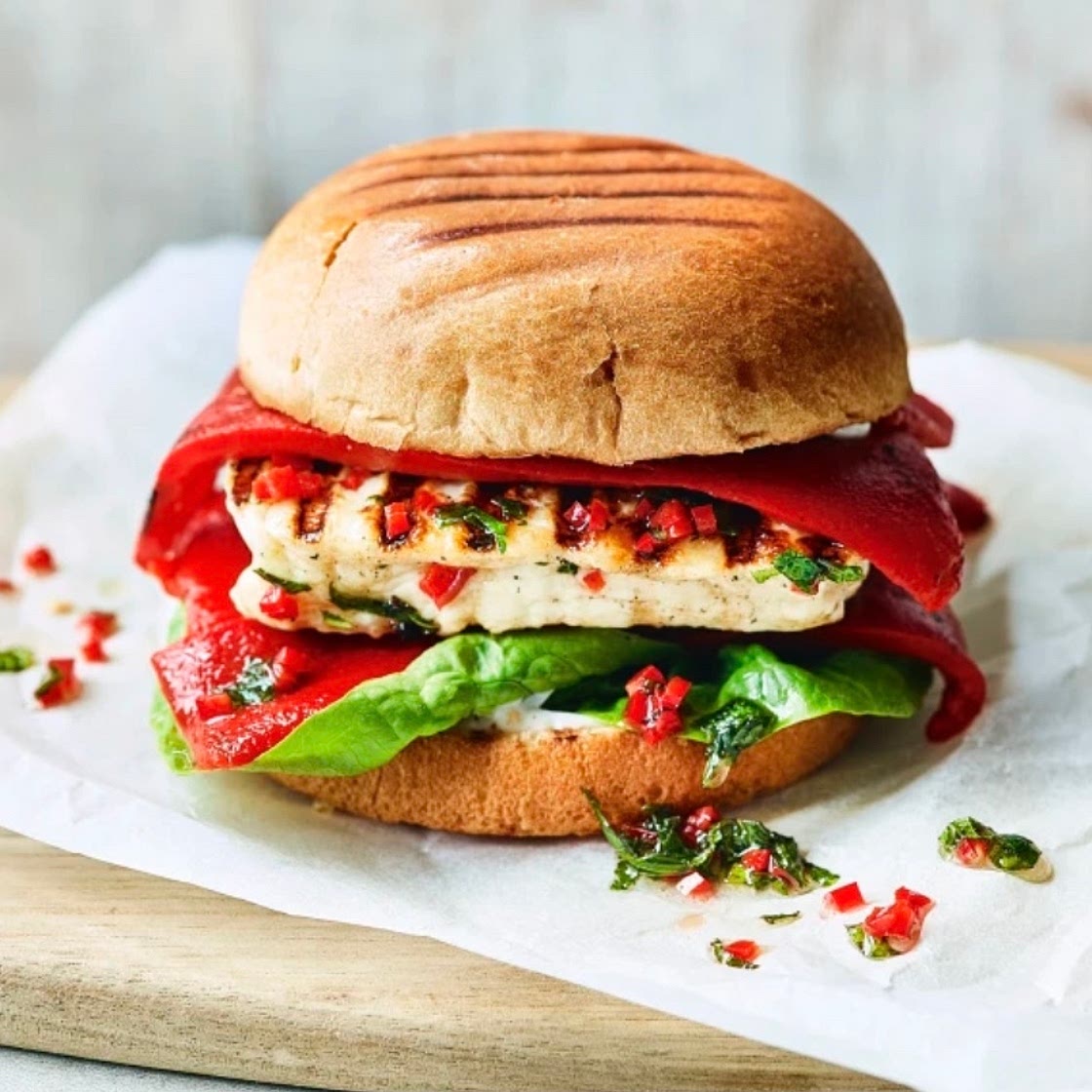 Halloumi Burger with Chilli and Mint