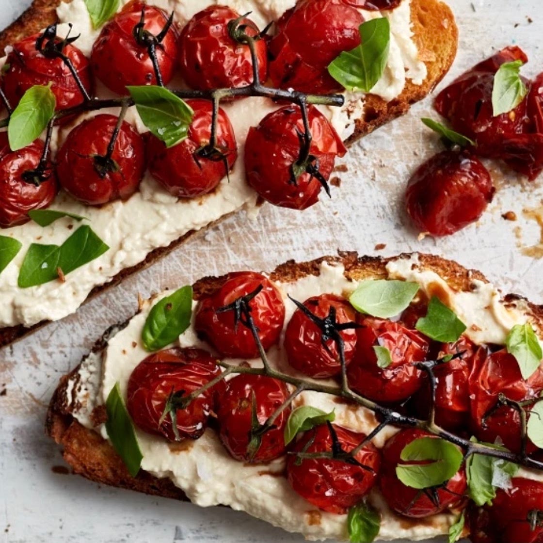 Roasted Tomato and Basil Toast