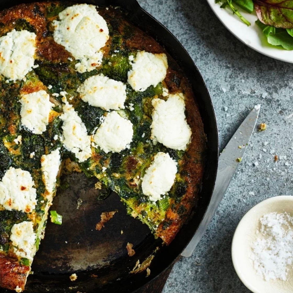 Broccoli and Goats Cheese Frittata 