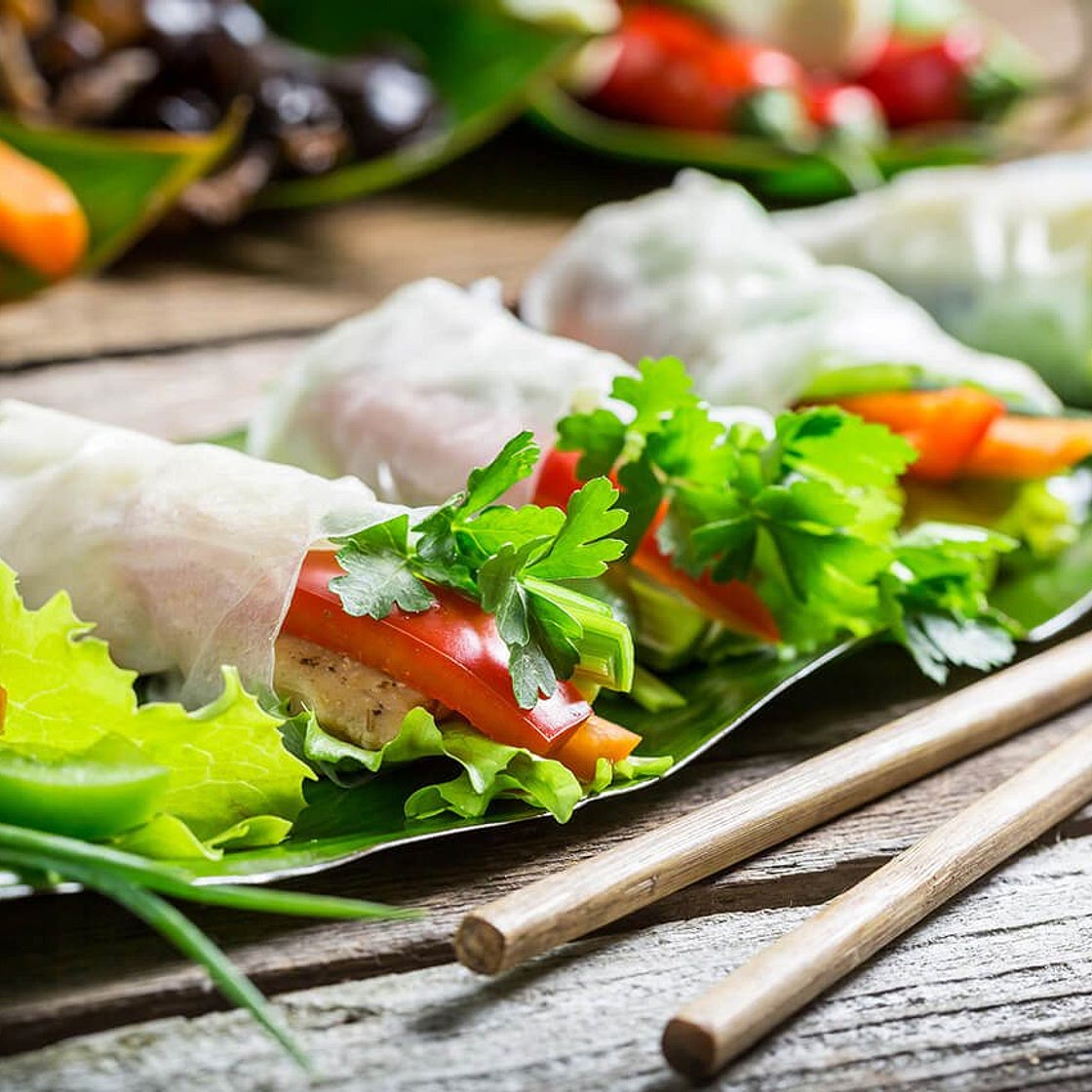 Chicken Rice Paper Rolls - Beat PCOS 10 Week Program