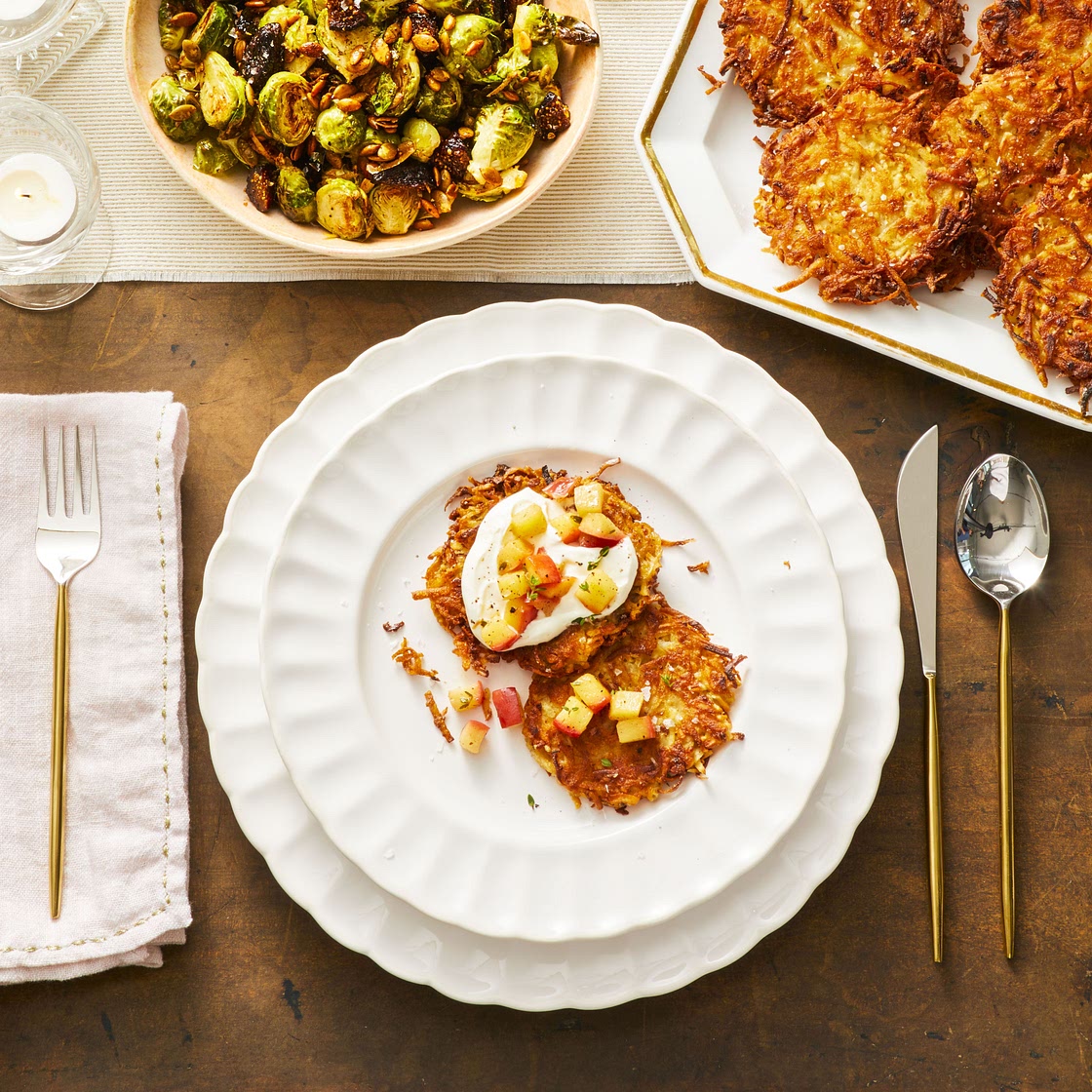 Parsnip-Potato Latkes with Quick Sautéed Apples