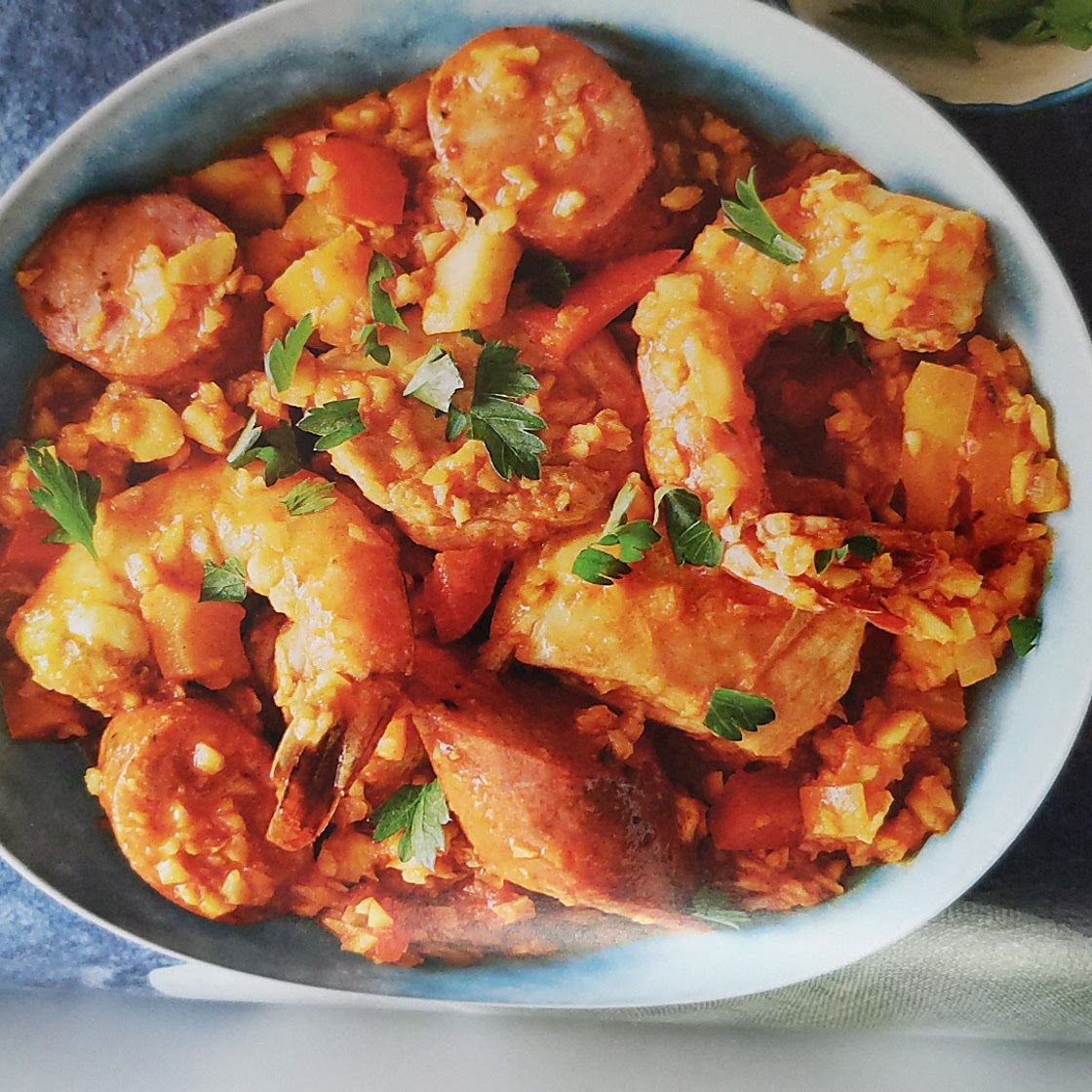 CHICKEN, SHRIMP, AND SAUSAGE JAMBALAYA FROM GRACE BRINTON OF TRU PROVISIONS