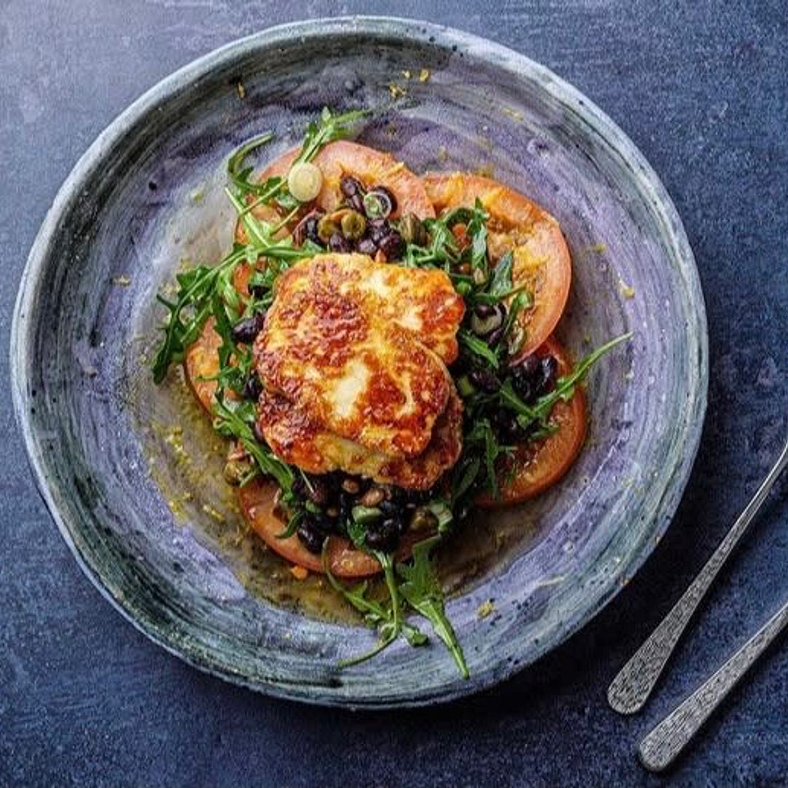 Honey Halloumi salad