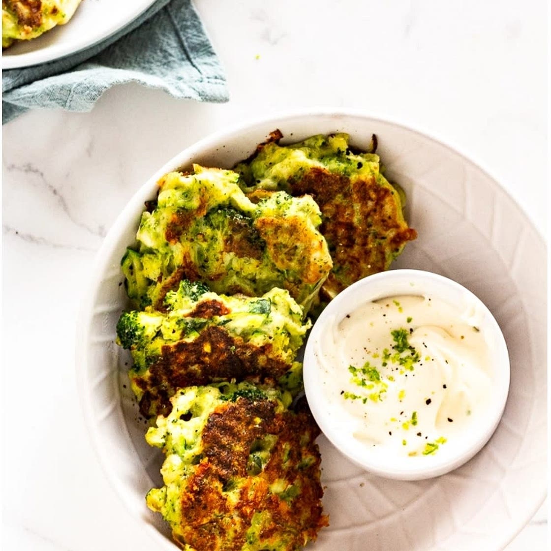 Cheesey Broccoli and zucchini fritters