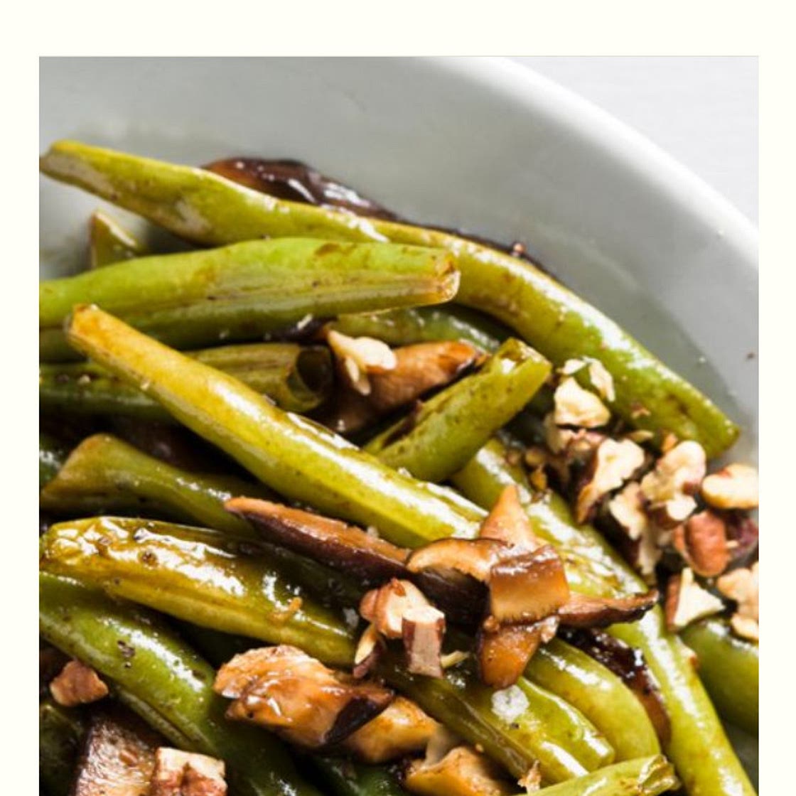 Green Beans w Pecans and Shiitake Mushrooms