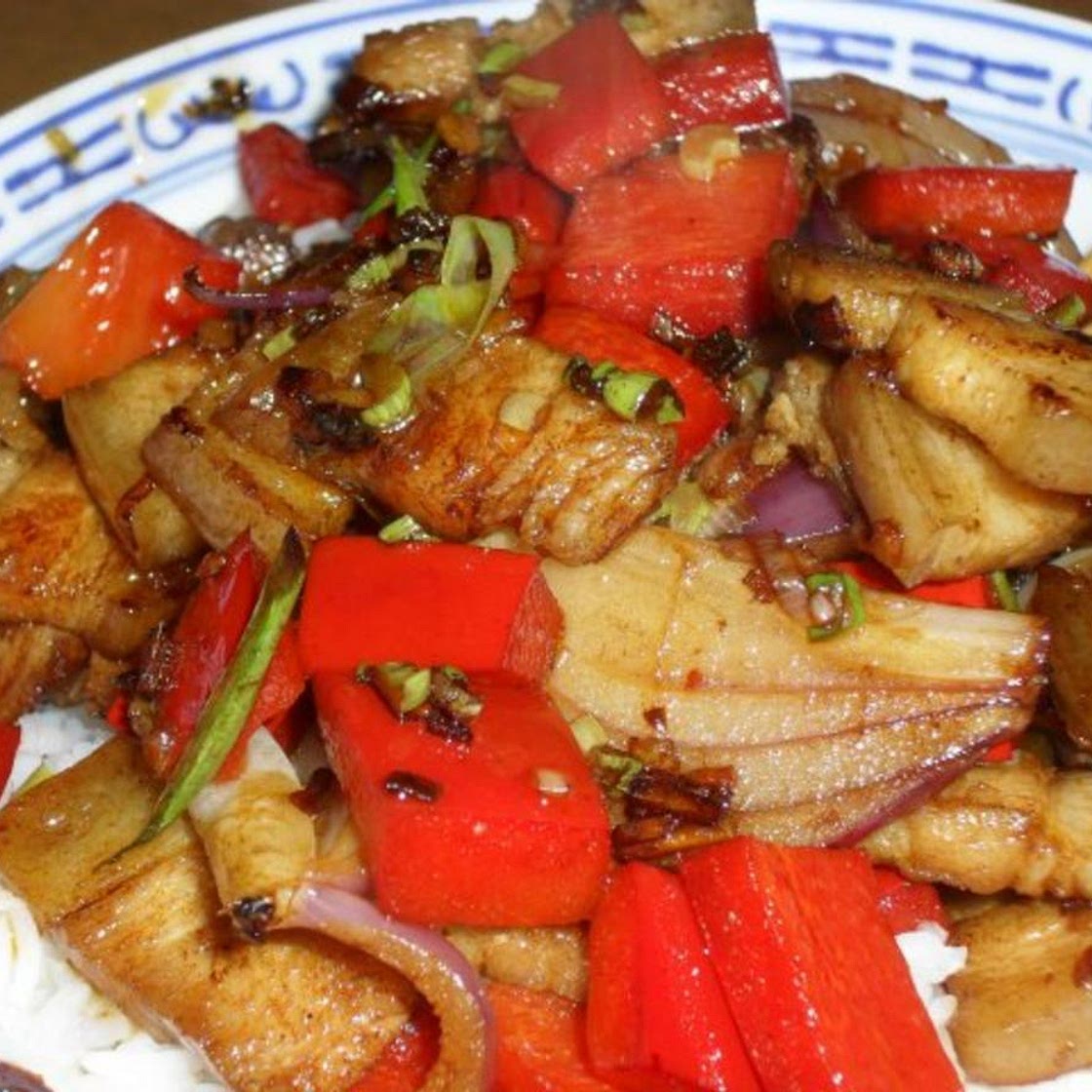 Gebratene Schweinerei aus dem Wok