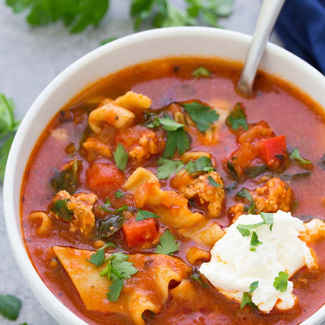 One Pot Lasagna Soup