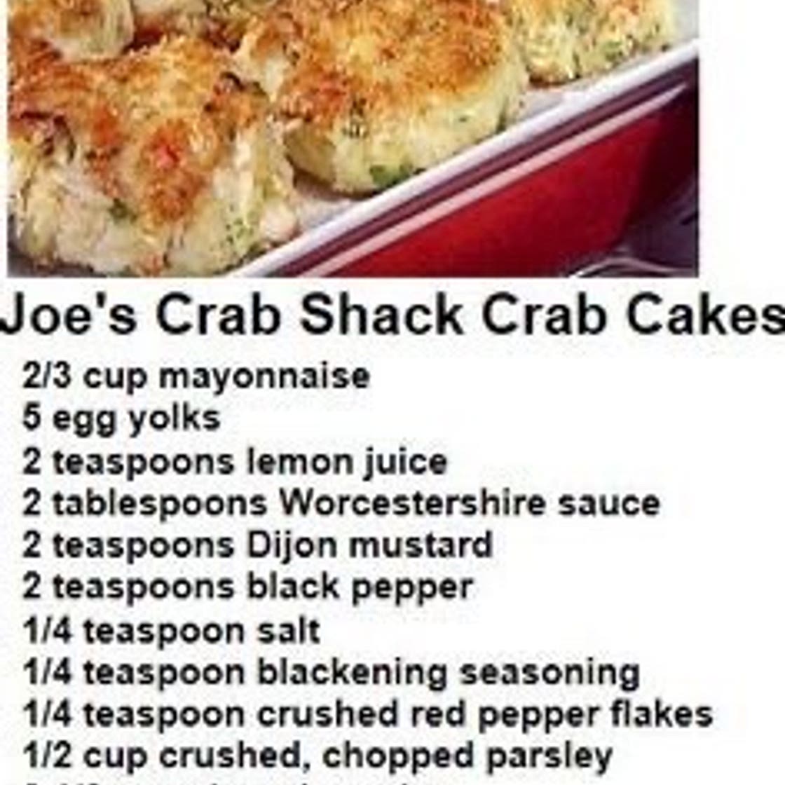 Joe's Crab Shack Crab Cakes