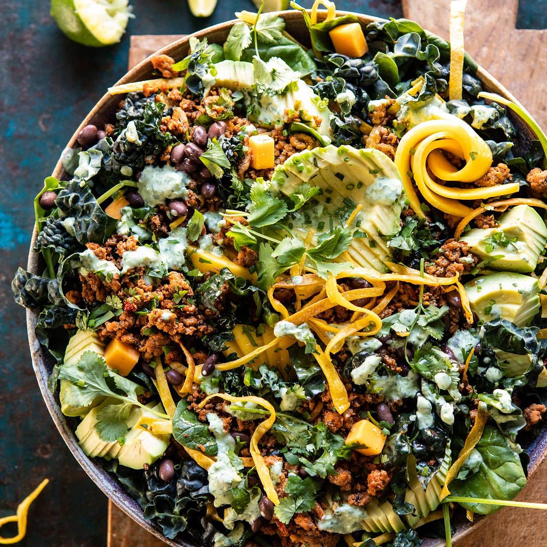 Spicy Turkey Taco Salad with Baja Lime Dressing
