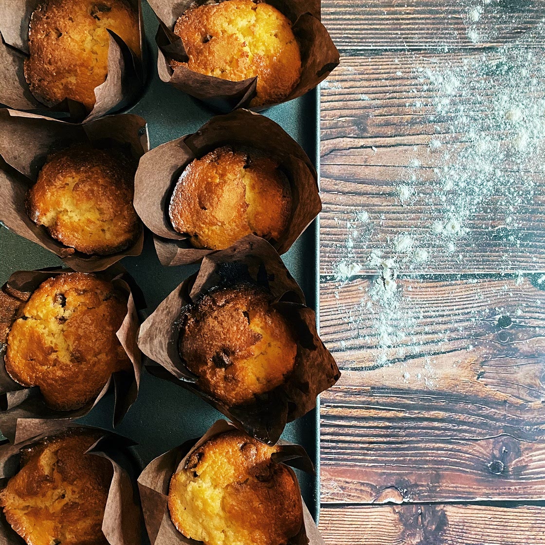 Huckleberry Chocolate Chip Muffins