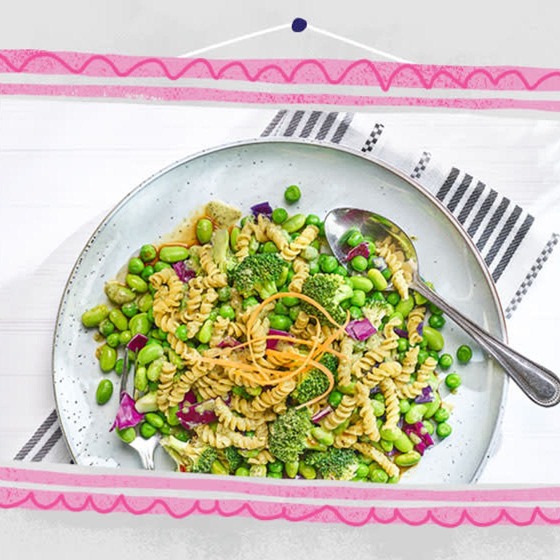 STEP 2 HACK Green Pesto Flavour Pasta with Veggies