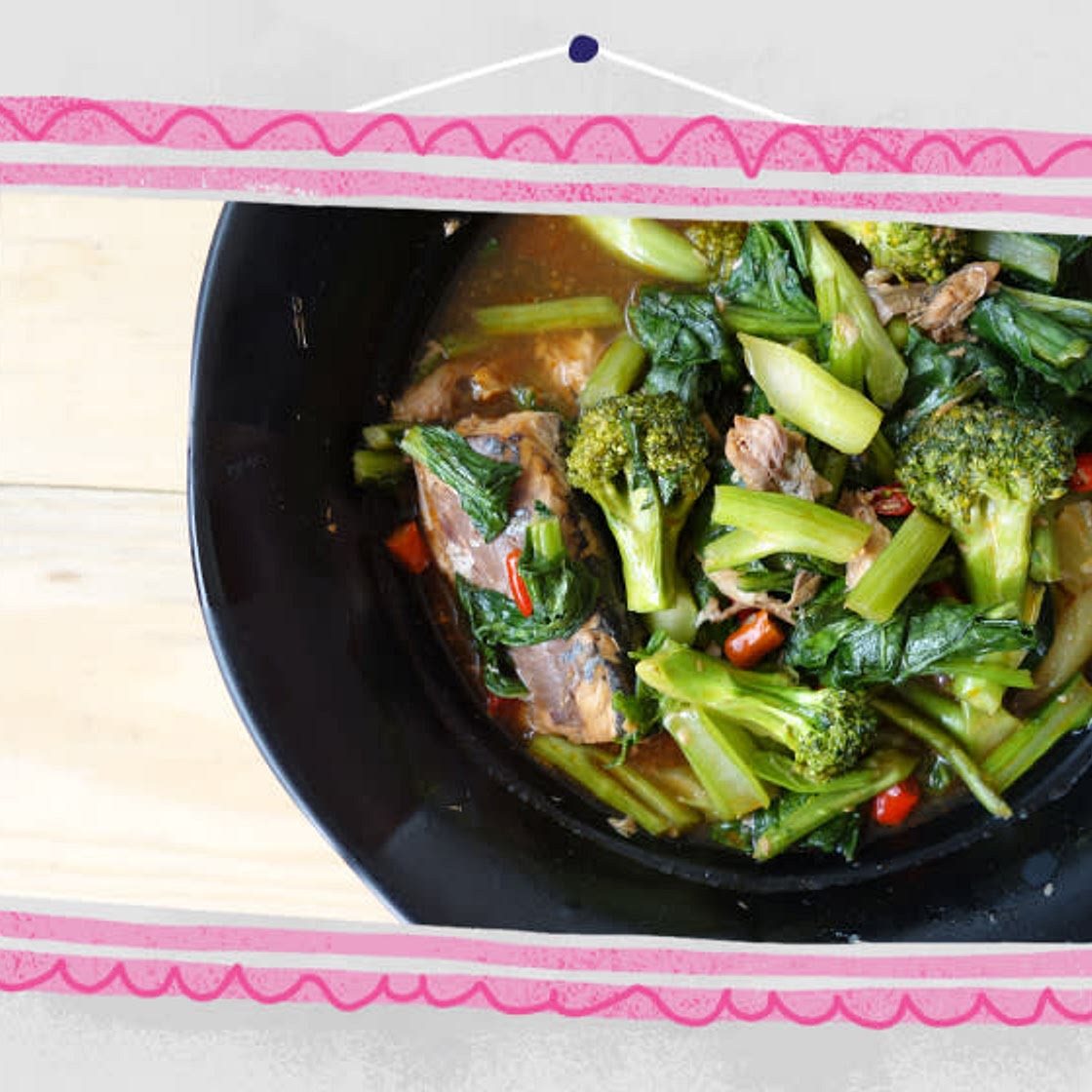 STEP 2 Teriyaki tuna and vegetable stir-fry