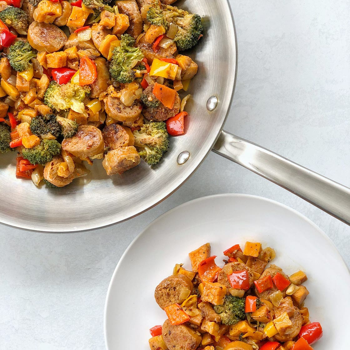 Vegan Sausage and Vegetable Skillet