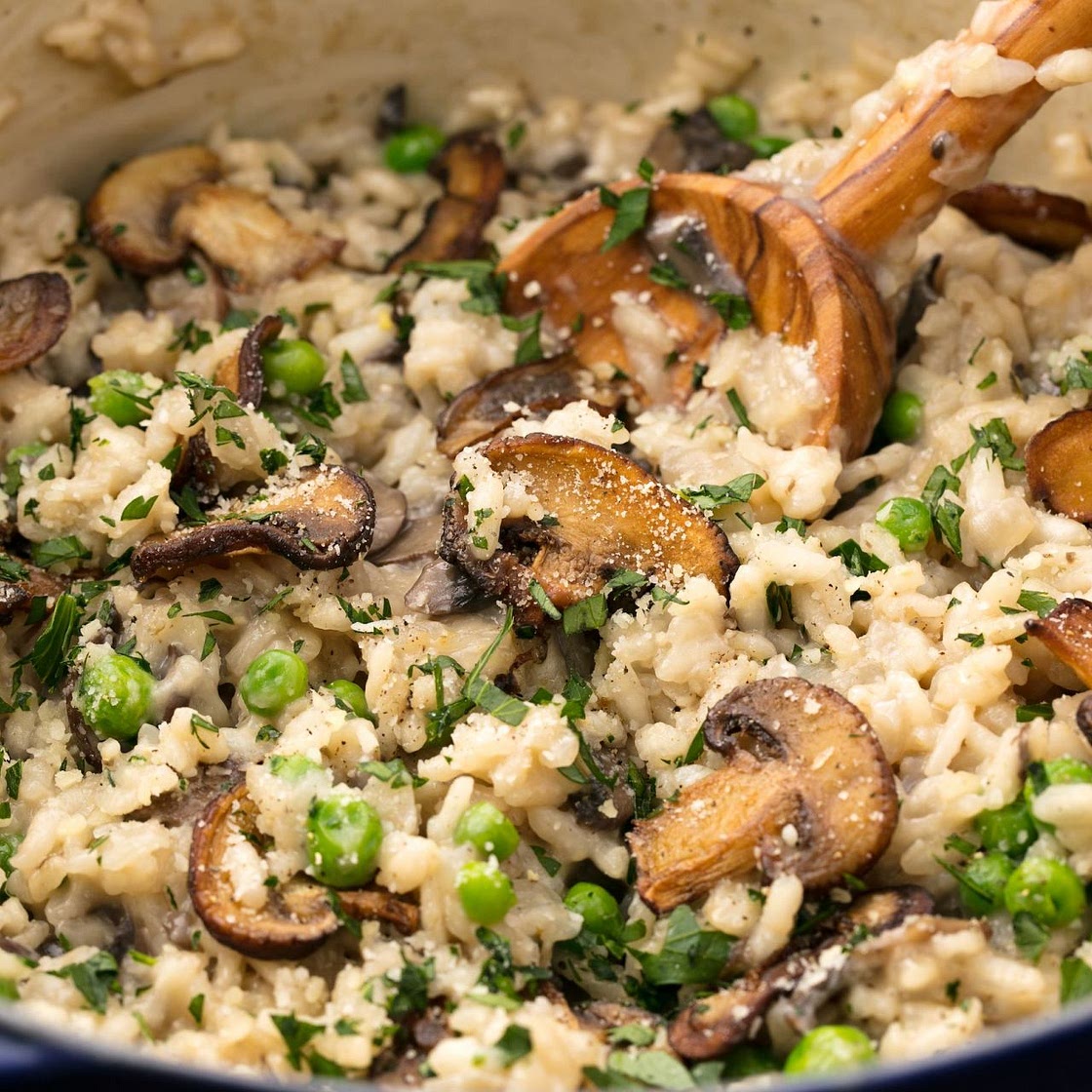 Mushroom and Pea Risotto