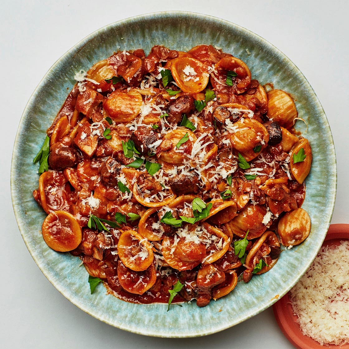 Pasta With Lentils and Mushrooms