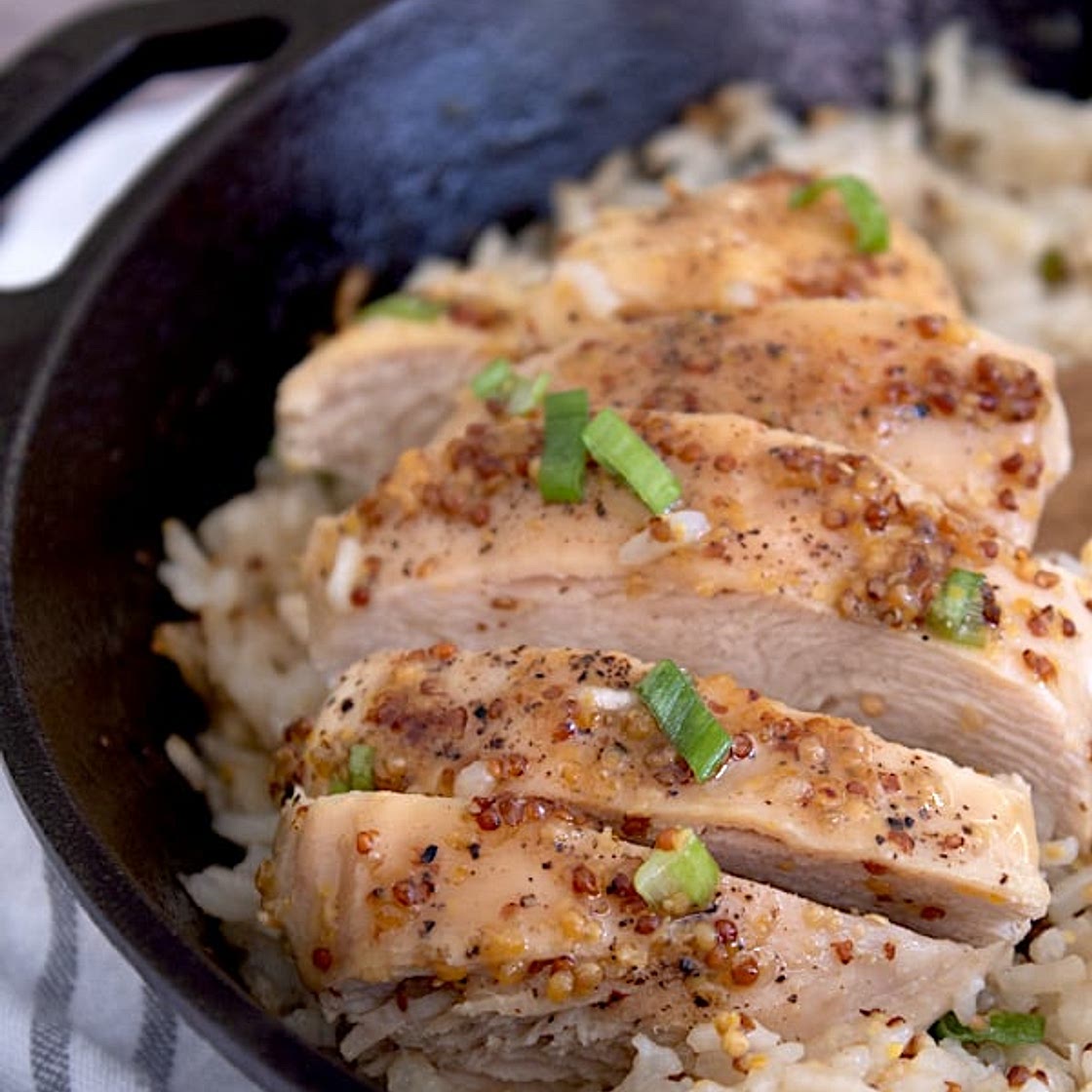 Oven Baked Honey Mustard Chicken and Rice