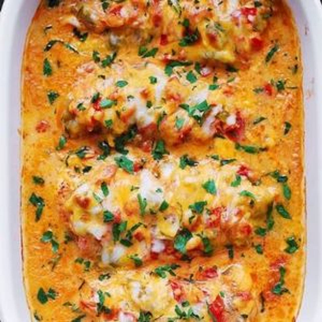 KETO Mexican Melty Chicken Queso Casserole