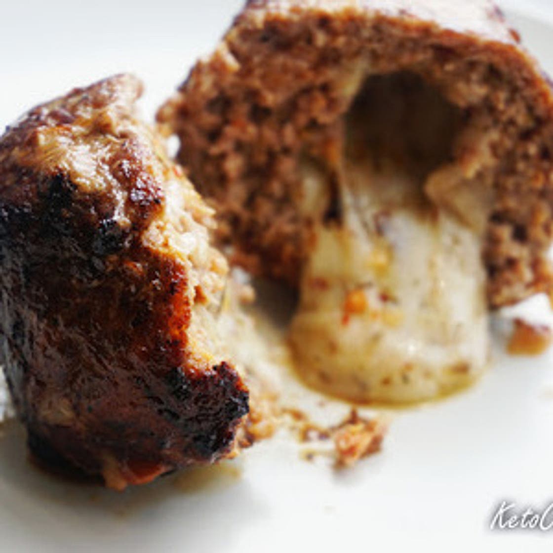 Giant Stuffed 3 Cheese Meatballs | Keto recipes