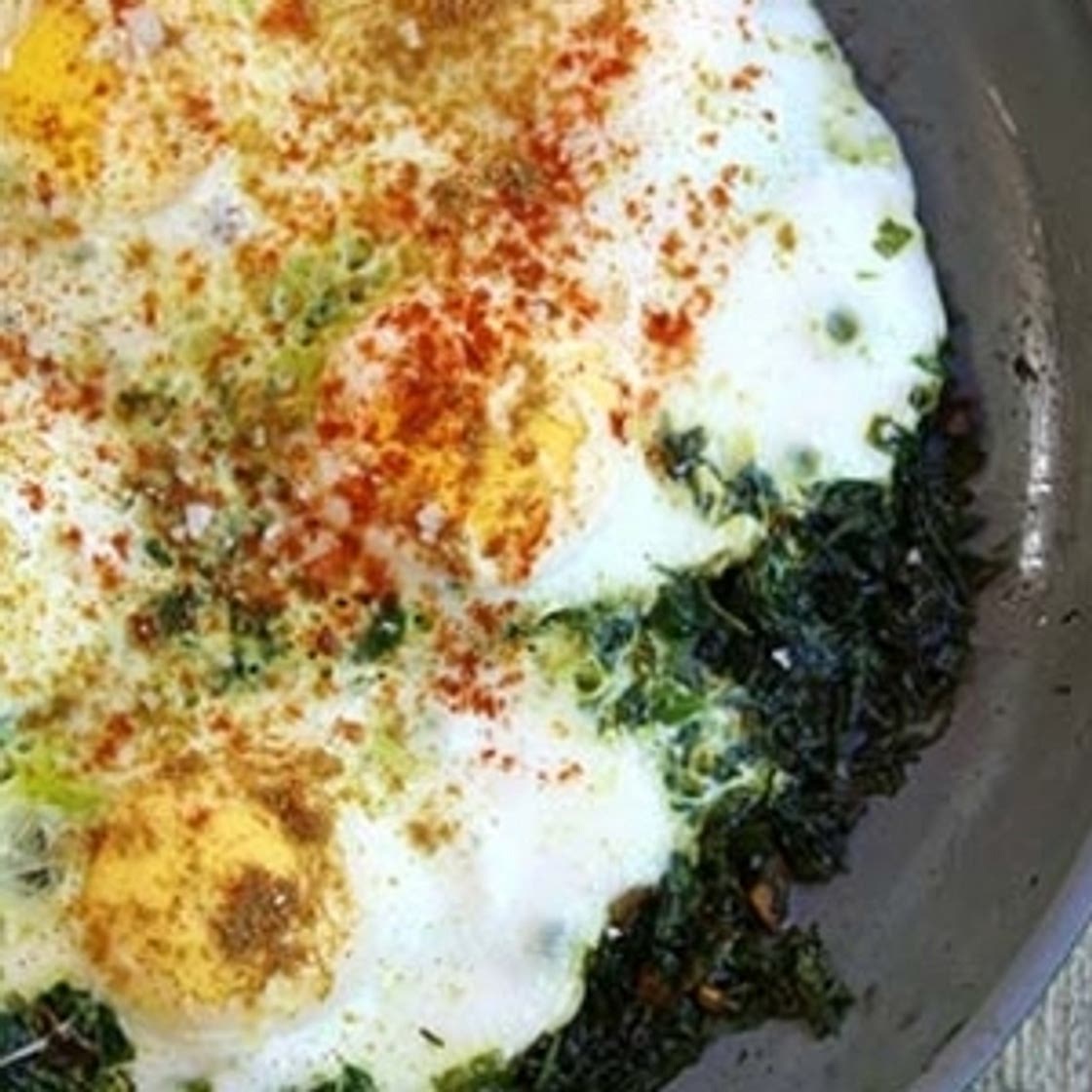 Green Buttered Eggs - Keto and Low Carb recipes
