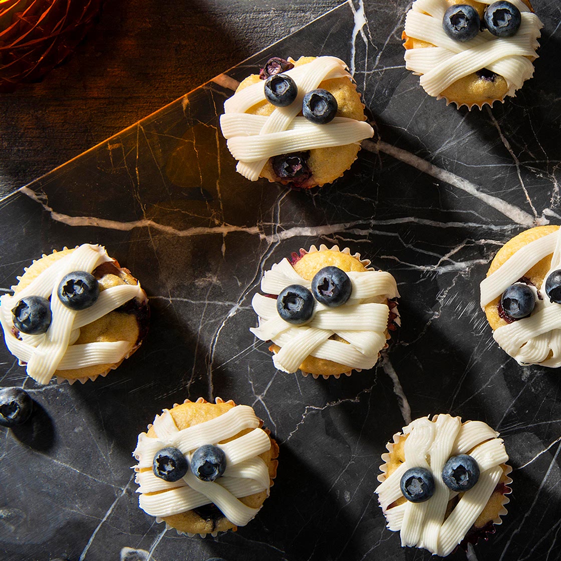 Mini Blueberry Mummy Muffins