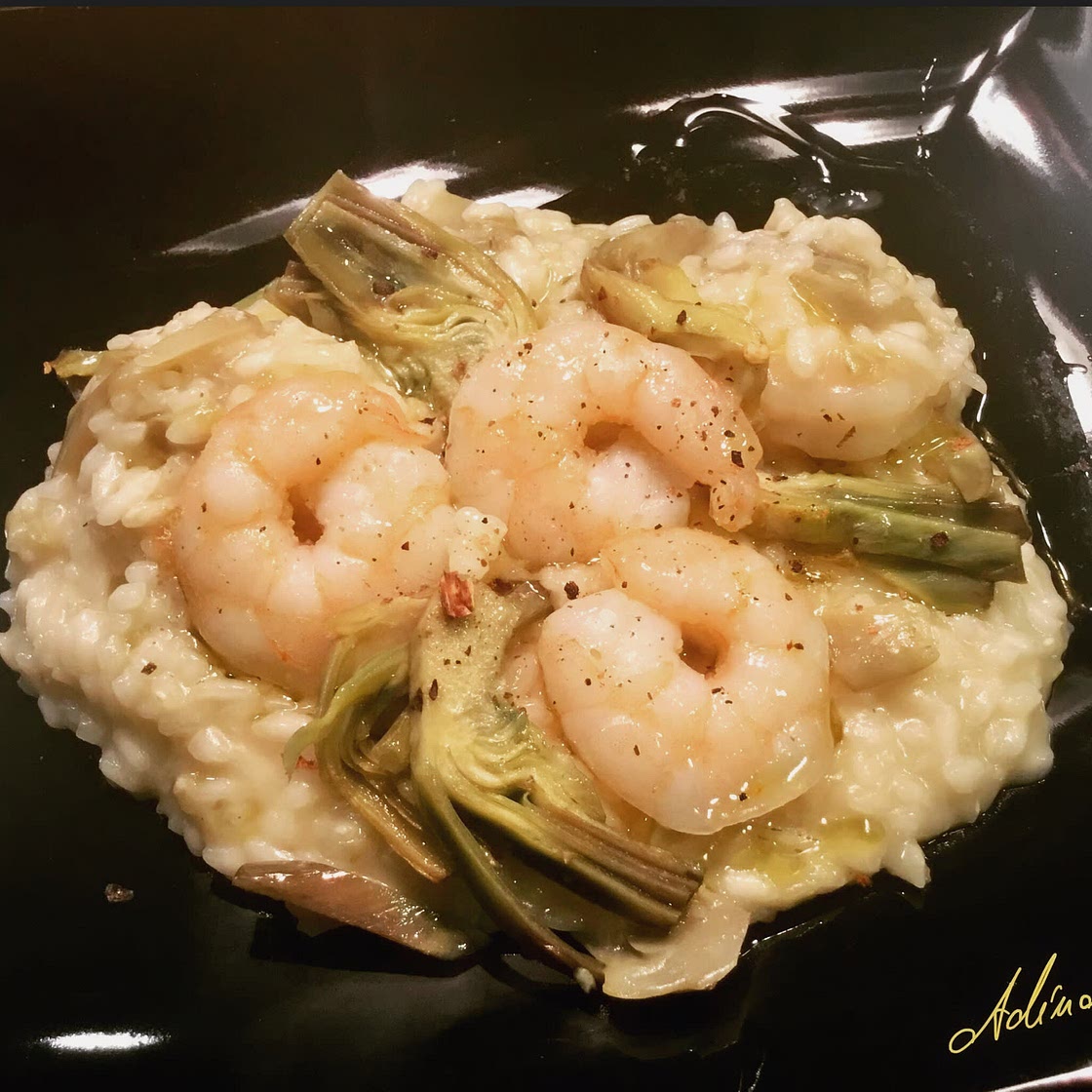 Risotto with Artichokes and Shrimps