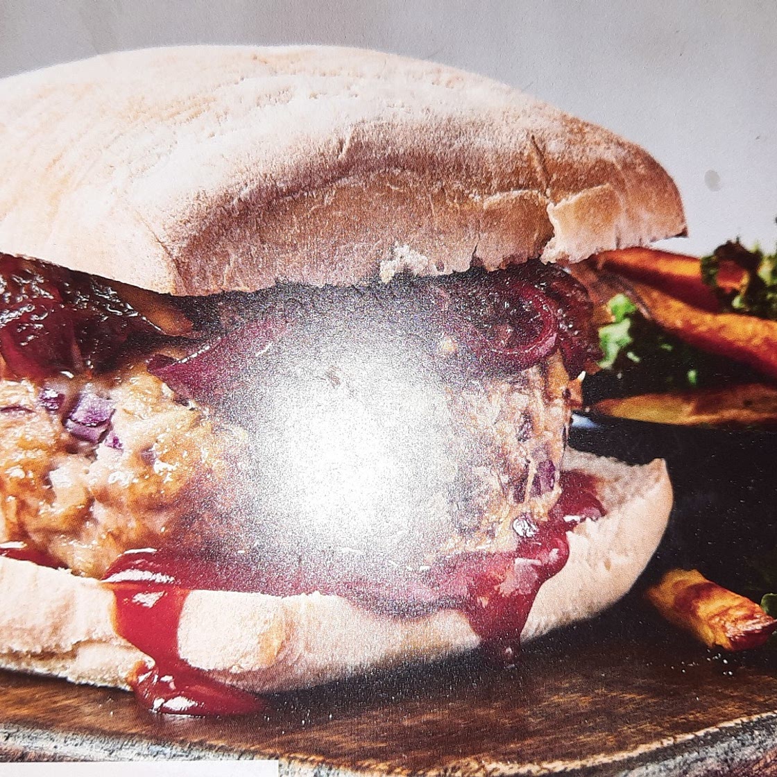 Toffee apple, pork and cheddar burgers