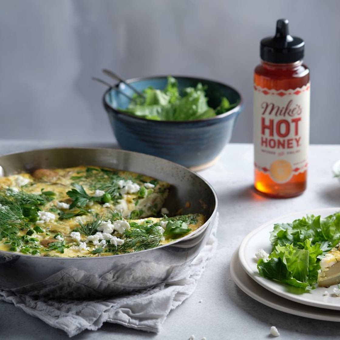 Herb Frittata with Hot Honey