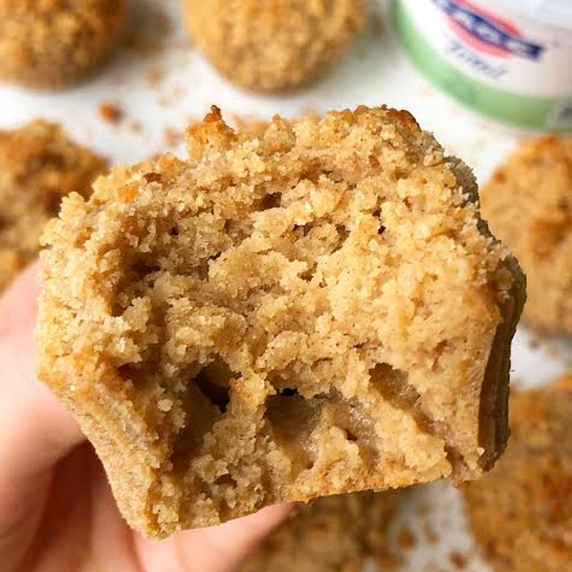 Coffee Cake Greek Yogurt Muffins - Figgin Delicious