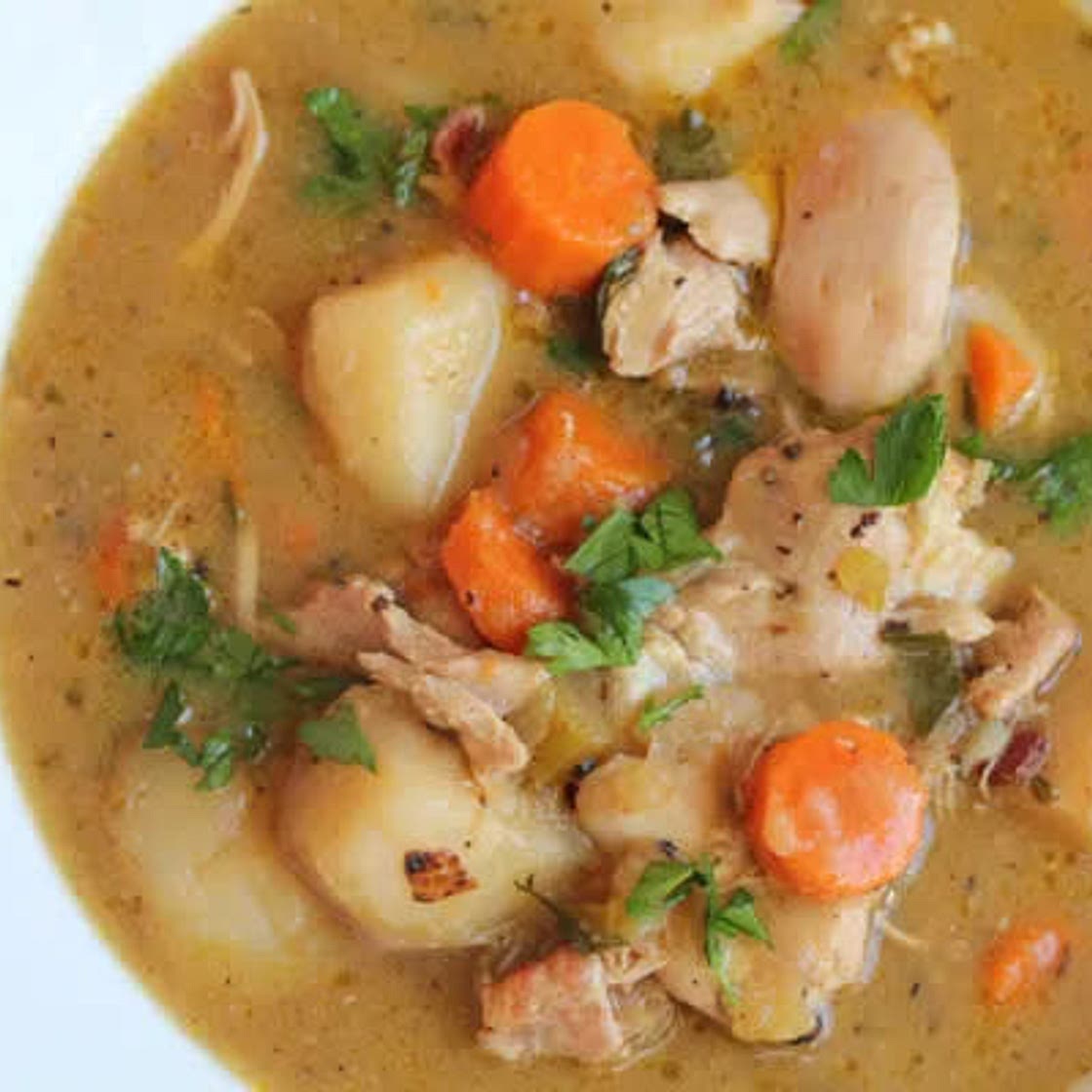 Chicken stew and sumplings