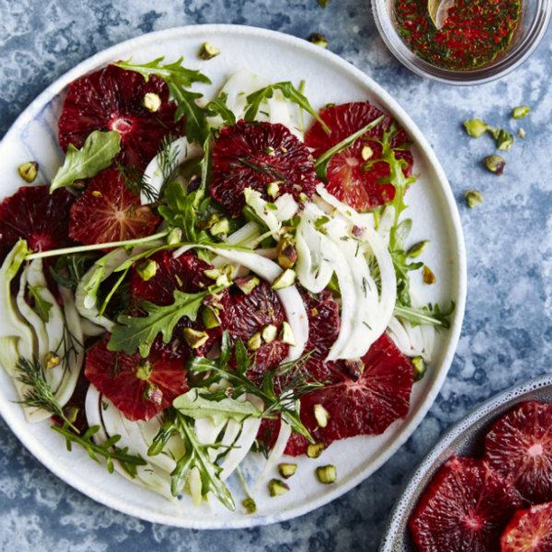 Blood Orange and Fennel Salad with Maple and Blood Orange Dressing