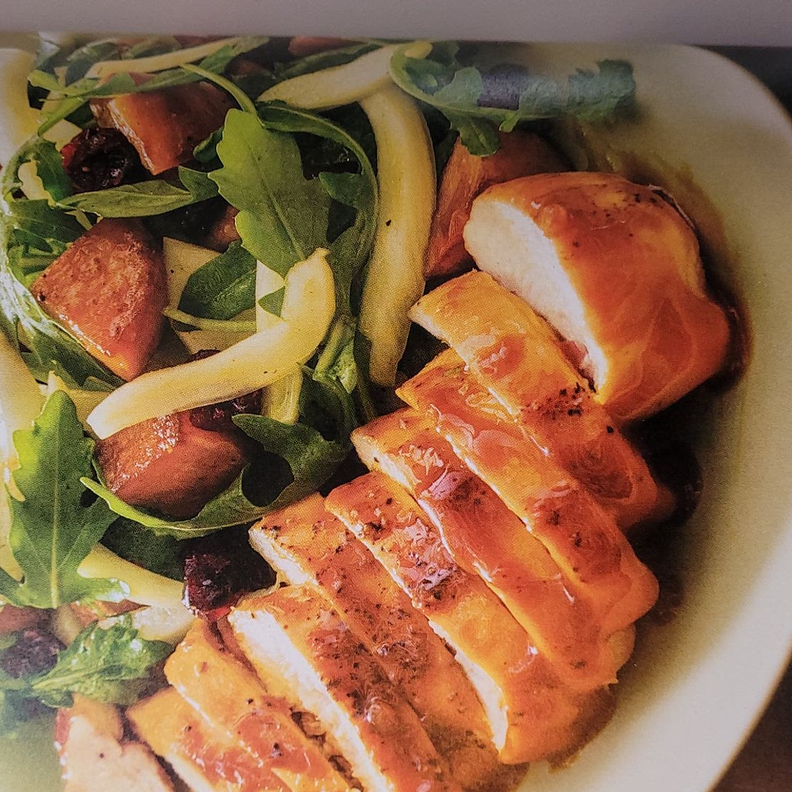 Honey Mustard Glazed Chicken with Roasted Sweet Potato Salad