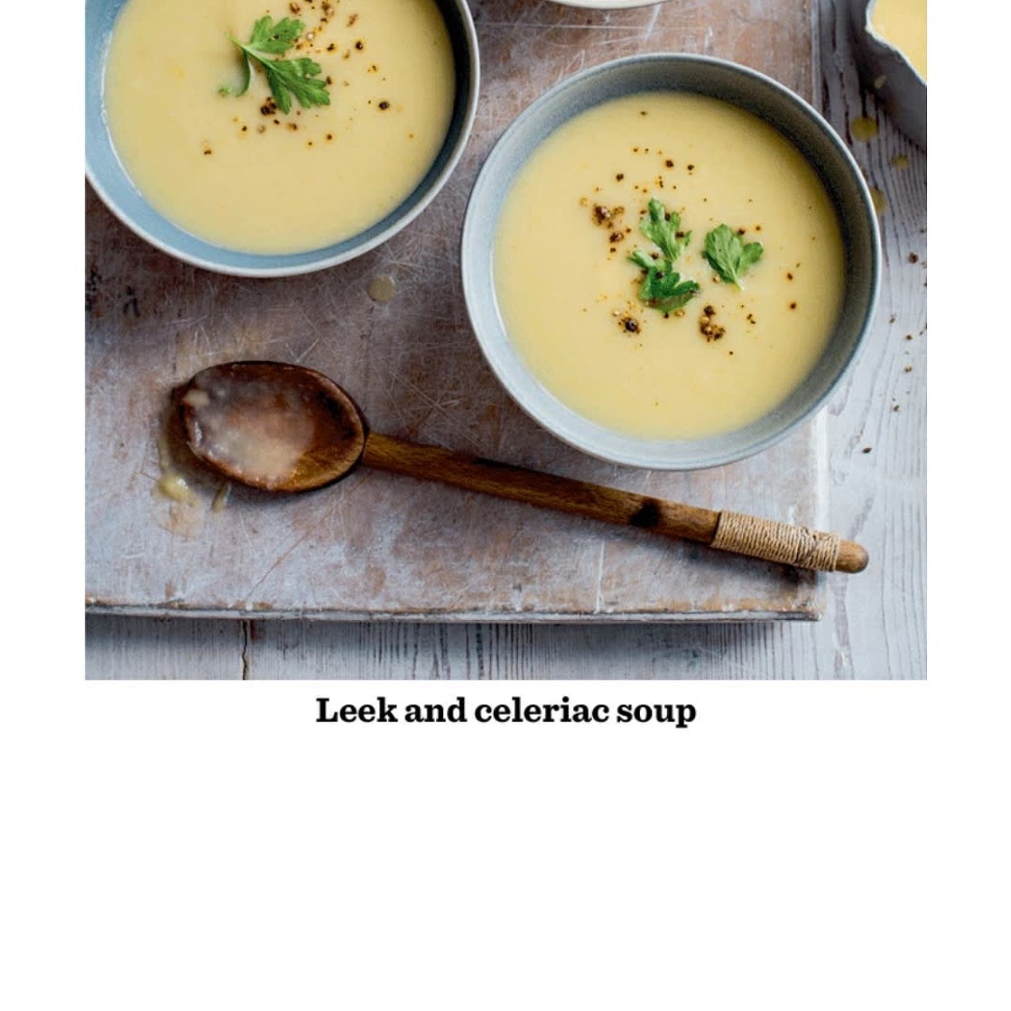 Leek and celeriac soup