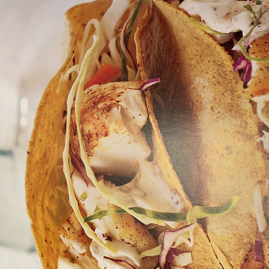 fish tacos with chipotle cream