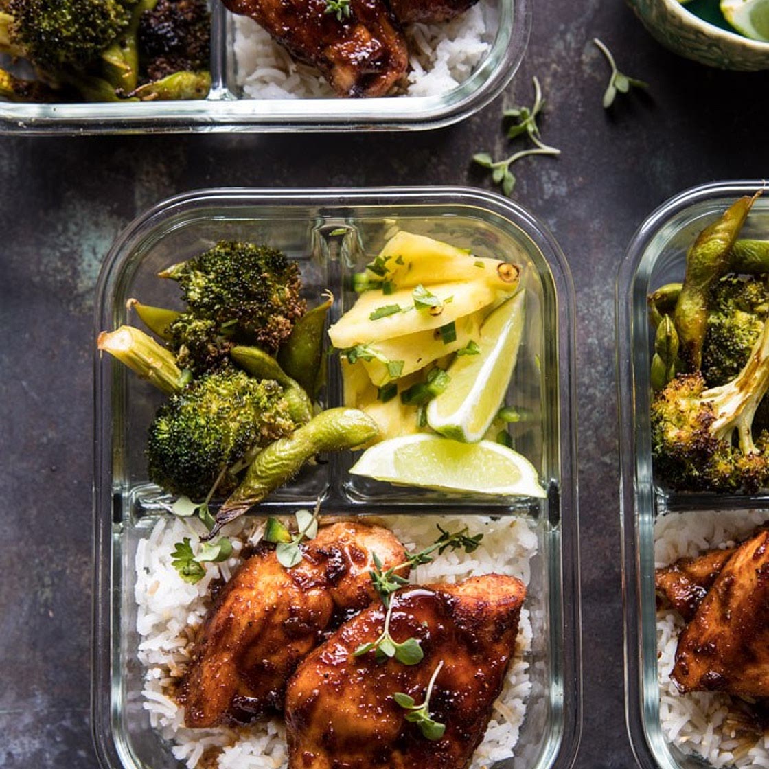 Meal Prep Tropical Jerk Chicken and Gingered Broccoli