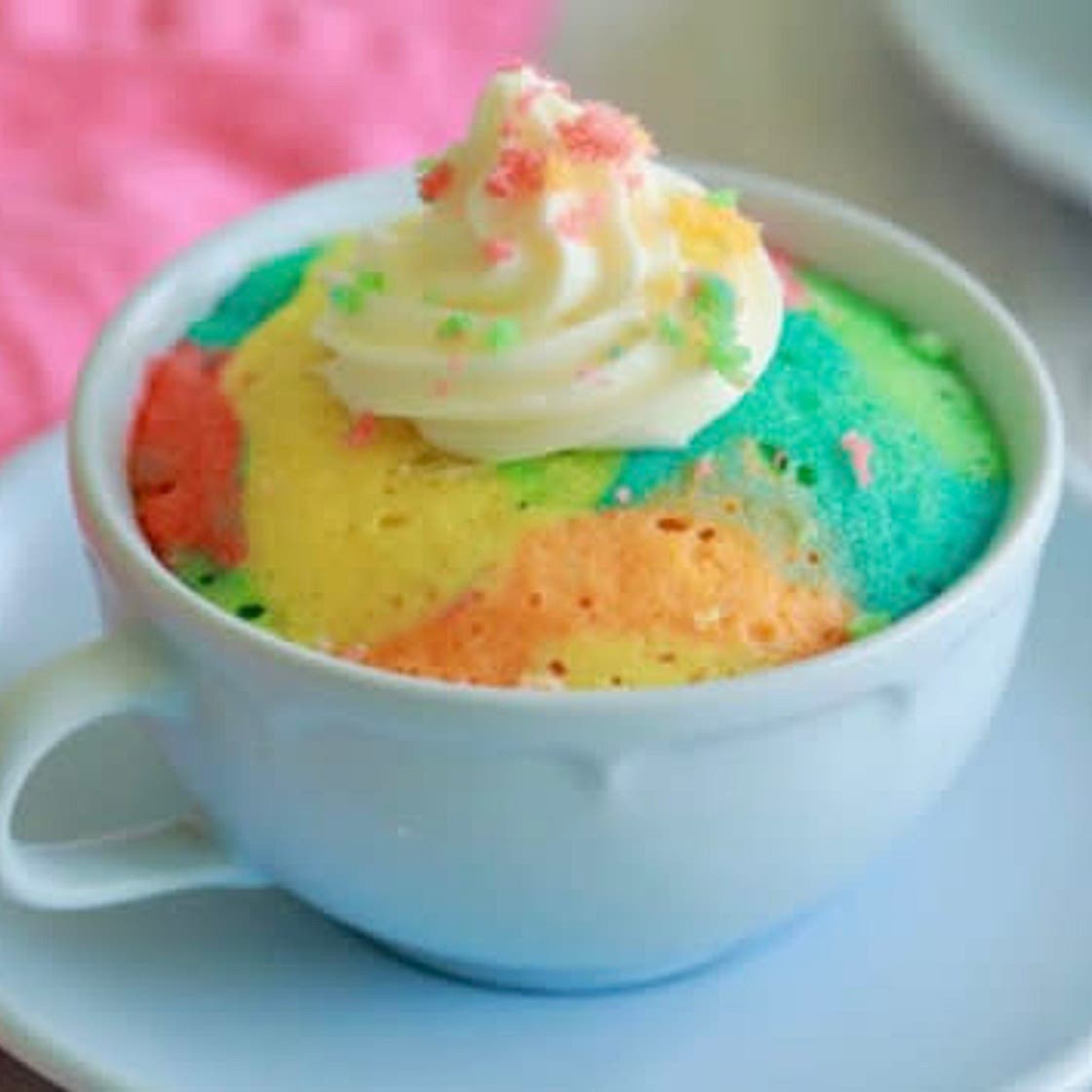 Rainbow Mug Cakes