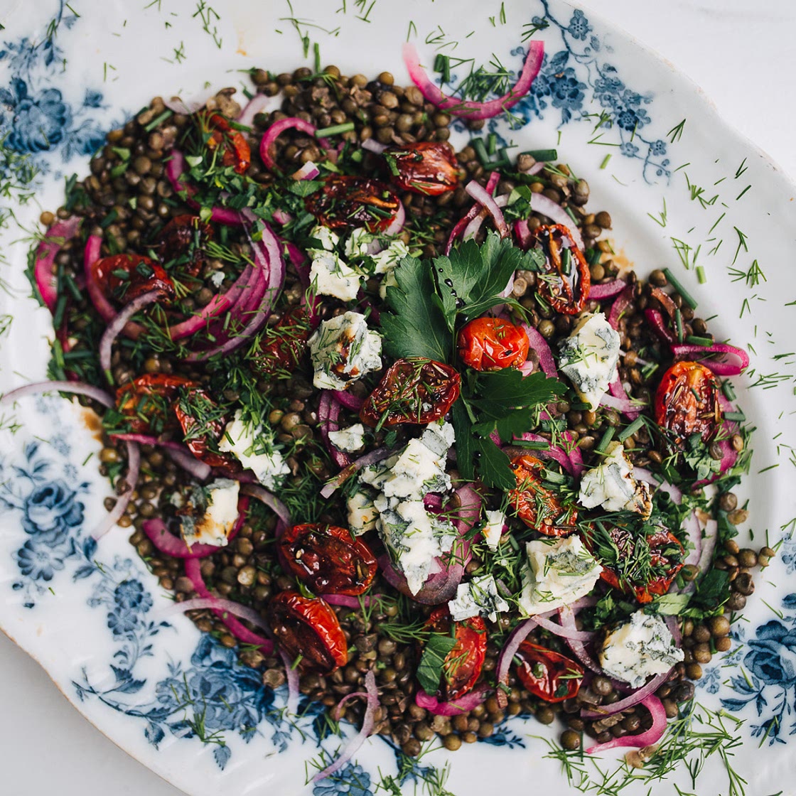 Yotam Ottolenghi's lentil salad with oven-dried tomatoes