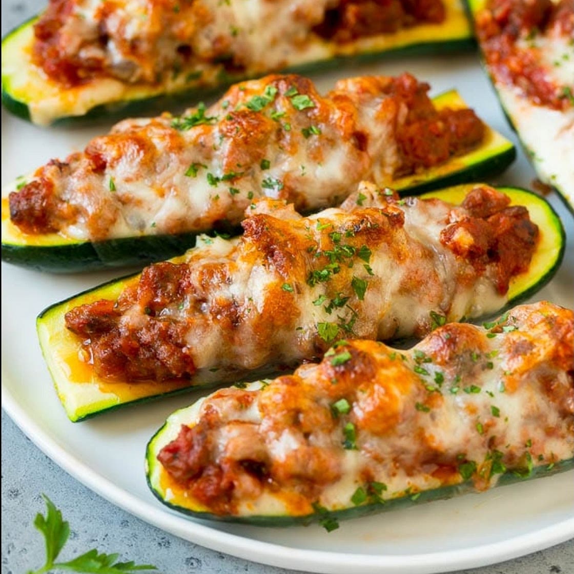 stuffed zucchini sausage boats