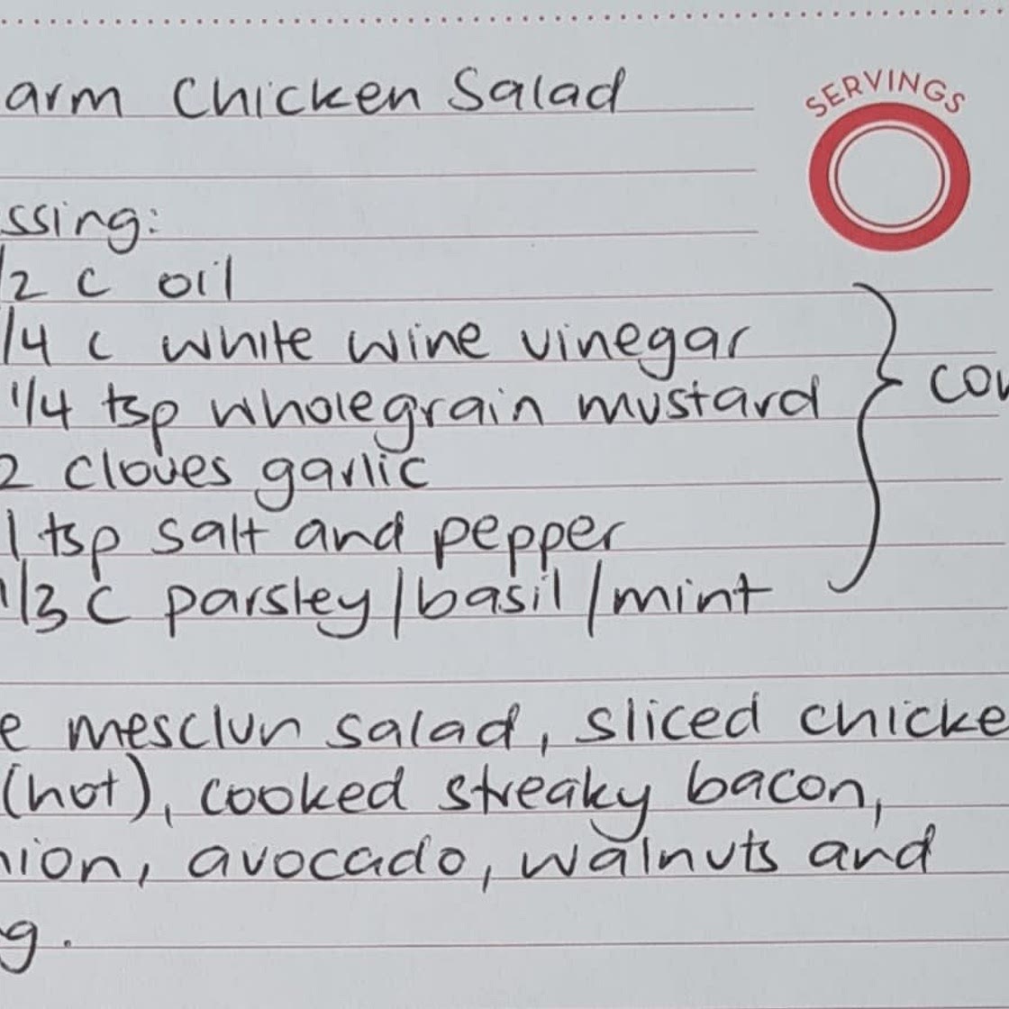 Warm chicken salad